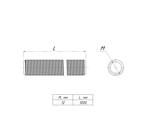 Шпилька М12x1000 TDZ EKF shpm12x1000-TDZ Шпилька М12x1000 TDZ EKF shpm12x1000-TDZ